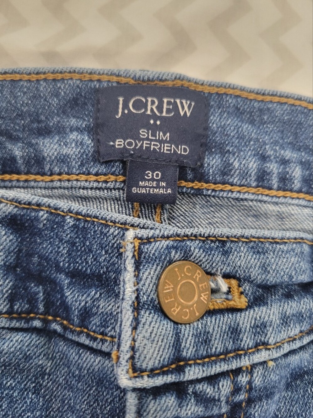 J. Crew Medium Blue Straight-Leg Women's Jeans Slim "The Boyfriend" Size 30 - Picture 7 of 15